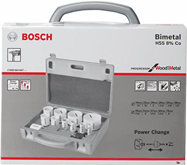 Bosch Progressor Hole saws, 14-piece set, Ø 19-76 mm 2608584667