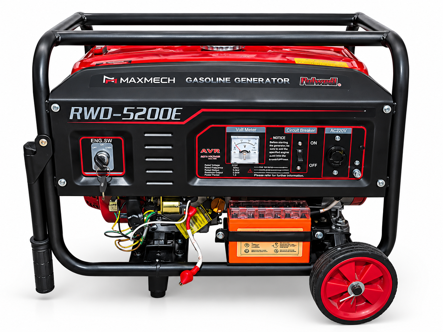 Maxmech RWD 5200E 3kVA petrol generator with key starter