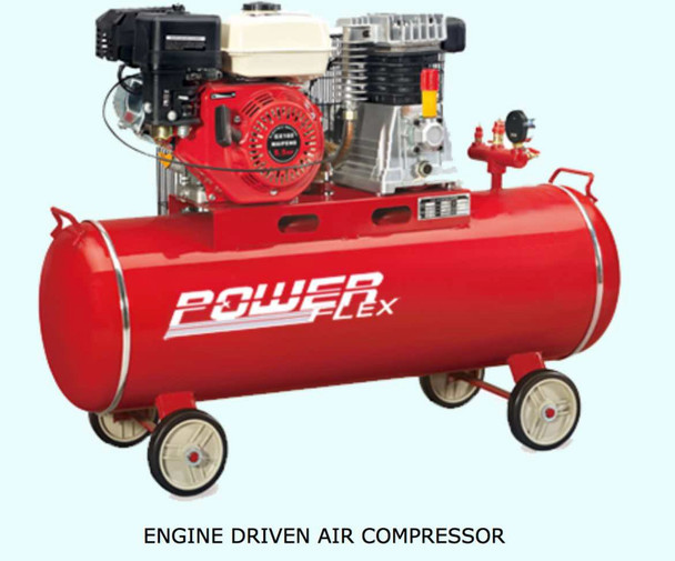 Powerflex Air compressor Gasoline driven 5.5HP 100 liters Tank